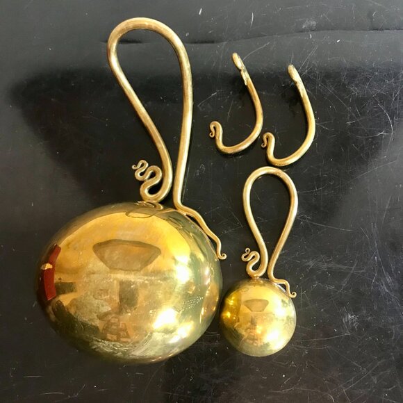 Vintage 1993 Signed Brass Joe Spoon Ladle Handmade Set of 2 - Picture 3 of 5